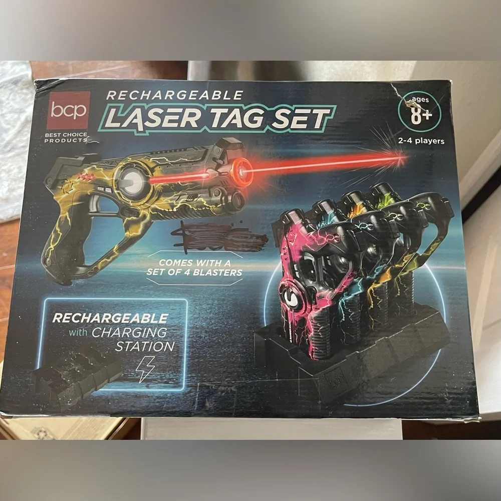 Rechargeable Laser Tag Set - Black, Red, Blue